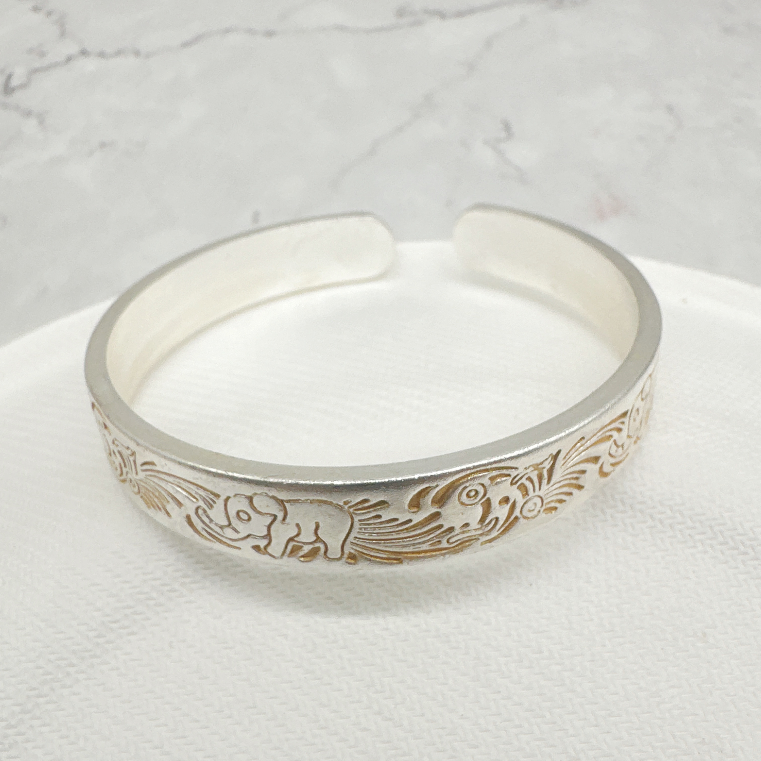 足银手镯 足银999.9手镯 1号开口吉言宫铃