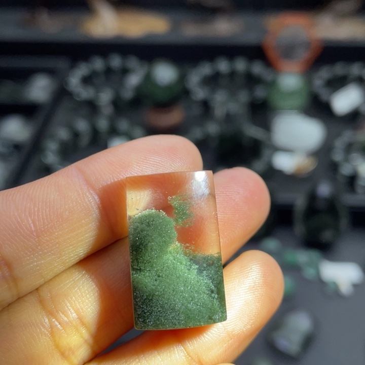 水晶颈饰未镶嵌绿幽灵无事牌定制