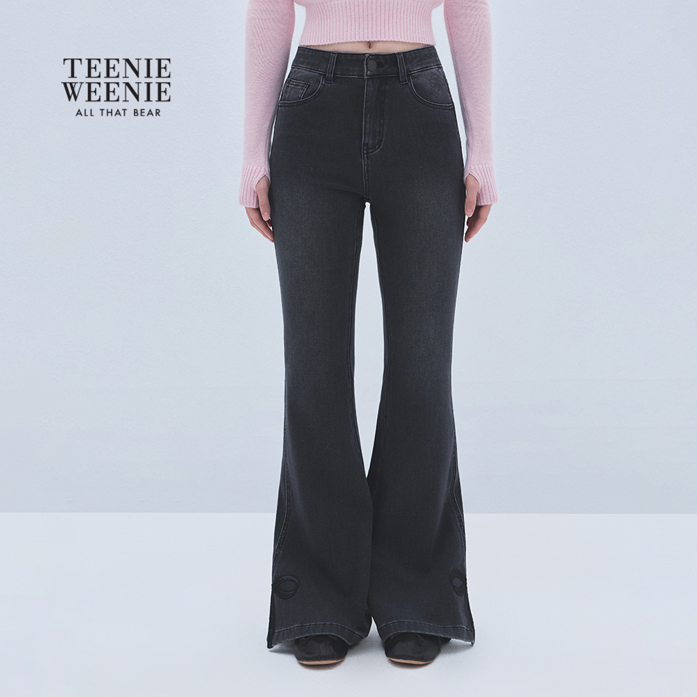 TEENIEWEENIE bearnova小熊牛仔裤2025冬季新款女装YTTJ254VL1B