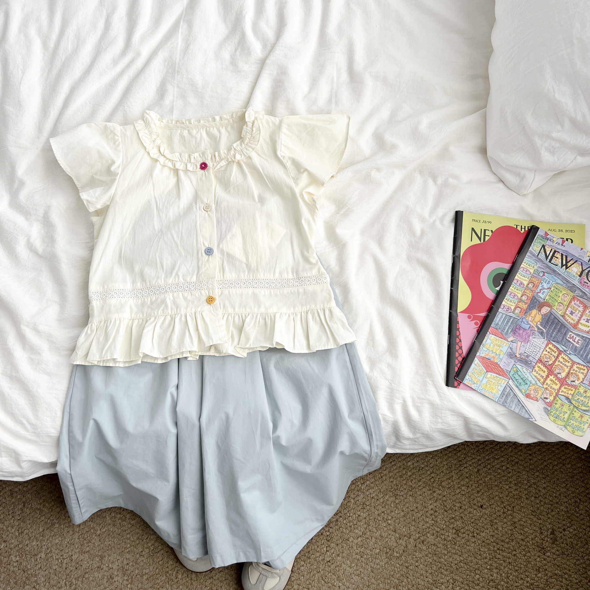 （现货）女童夏季短袖套装薄款夏装衣服女宝直筒裤两件套CTTXW58079