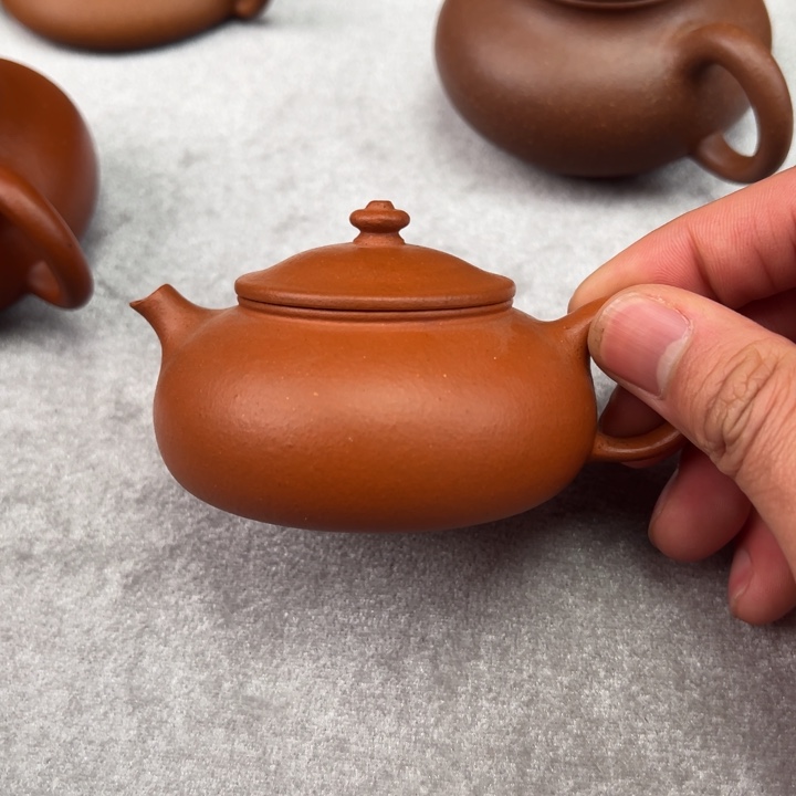 紫砂茶壶精挑红黄泥寒江120cc