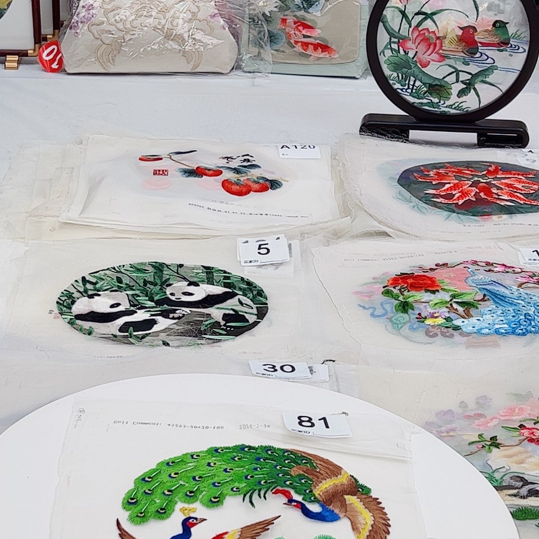 用***6真丝蚕桑线扎雀双面绣20/20画心