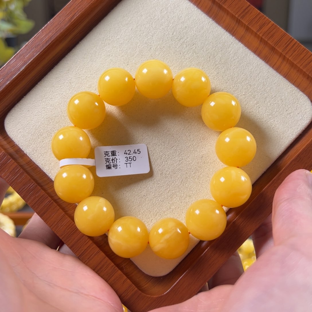 裸石蜜蜡未镶嵌18mm焦皮满蜡杨枝甘露圆珠tt