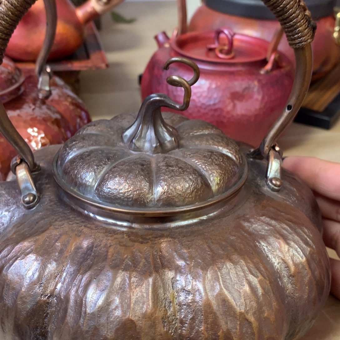 泉***爷做旧精工仿生南瓜提梁壶