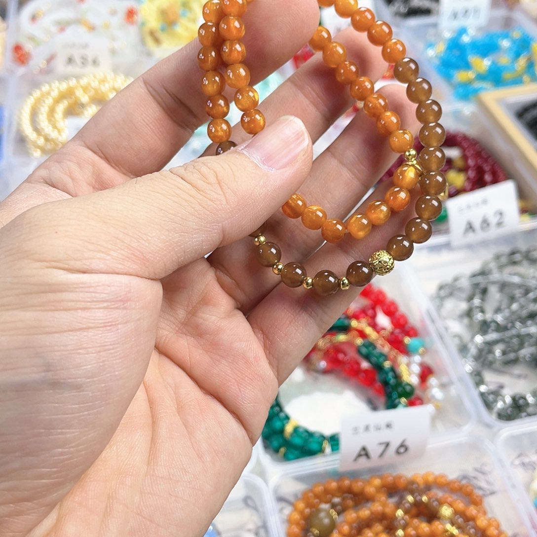 玉髓手饰银S925镀金镶嵌