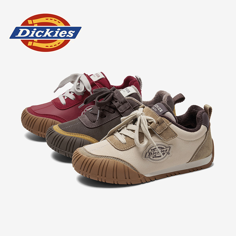 Dickies2025秋冬上新加绒德训鞋保暖儿童软底阿甘鞋中大童运动鞋