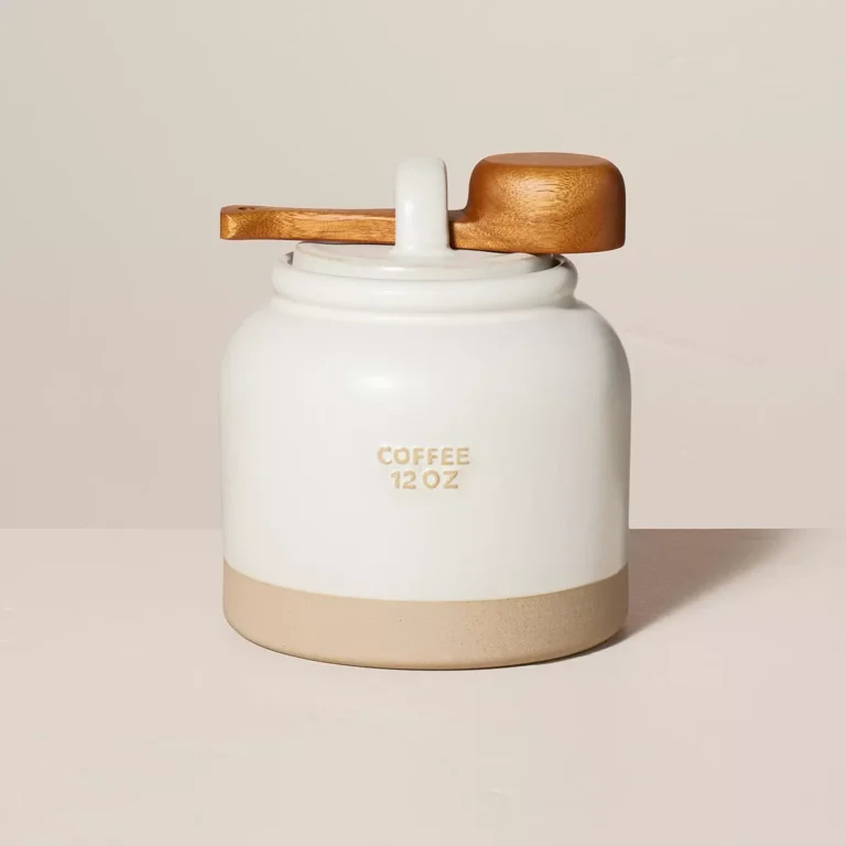 【HH家】850ML 大号哑光双色储物罐 密封罐 茶叶罐 带木勺子