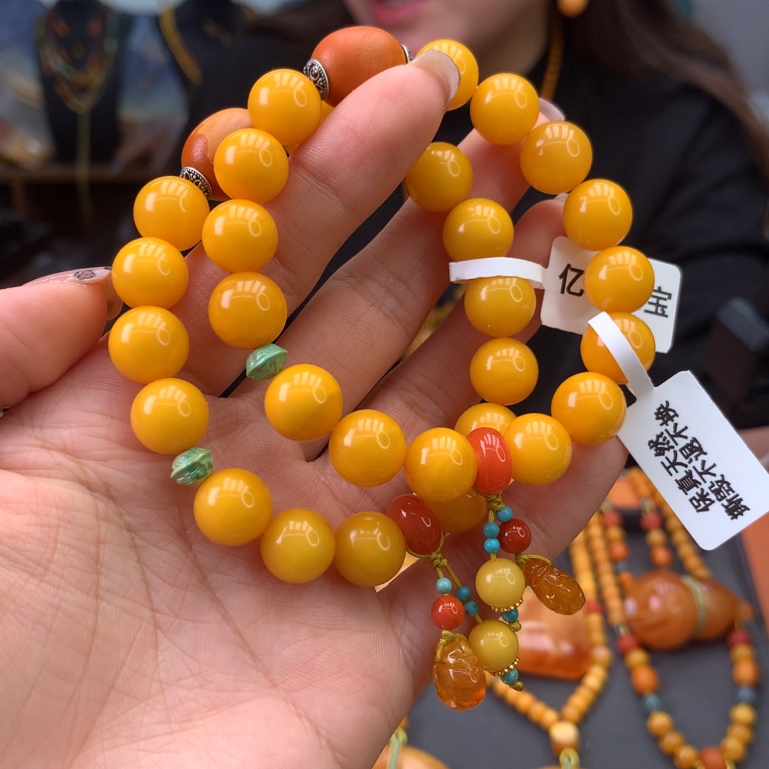 蜜蜡手串未镶嵌多样性发一