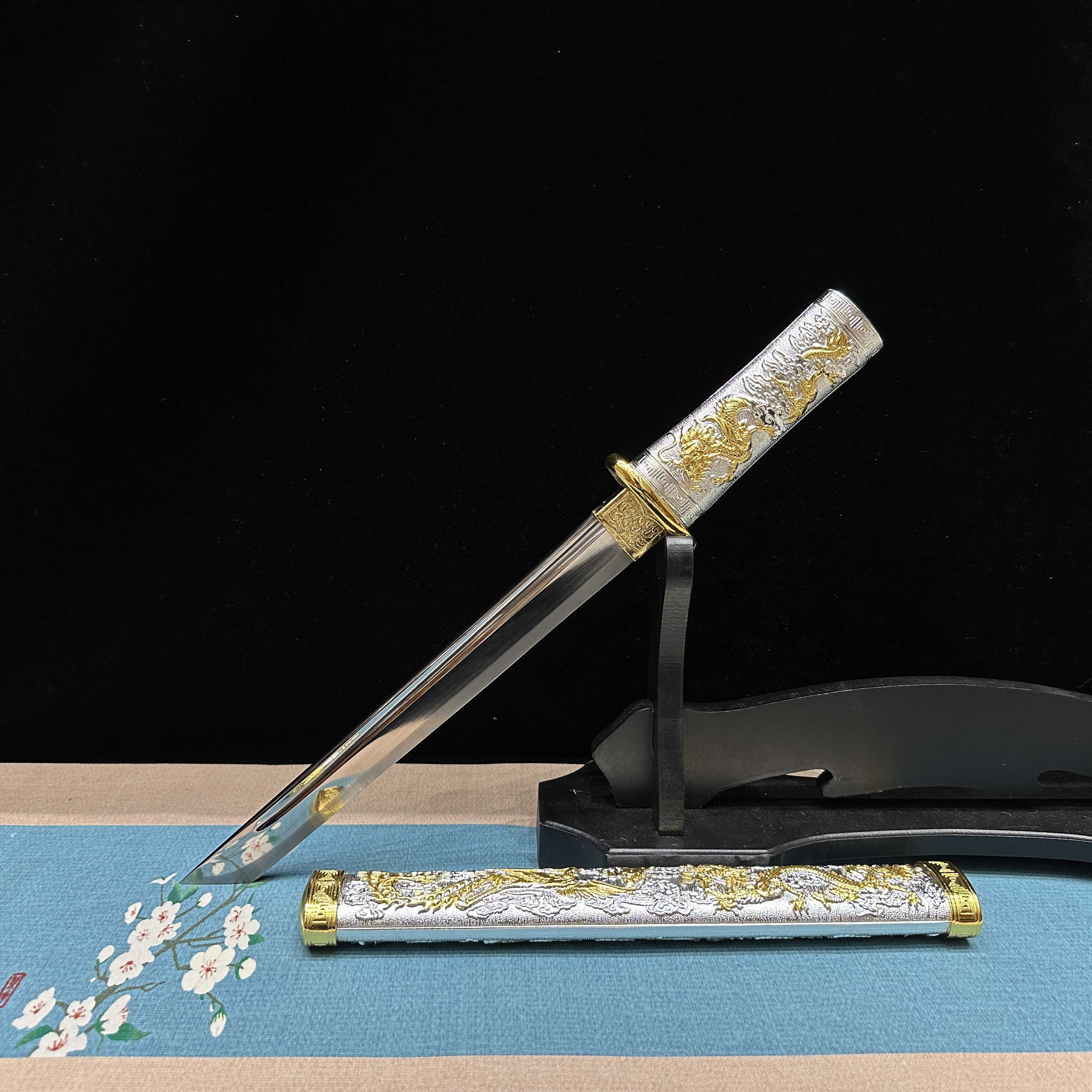【璟天】X 龙凤呈祥 全铜鎏金鎏银 S7钢镜面研磨 工艺品 未开刃