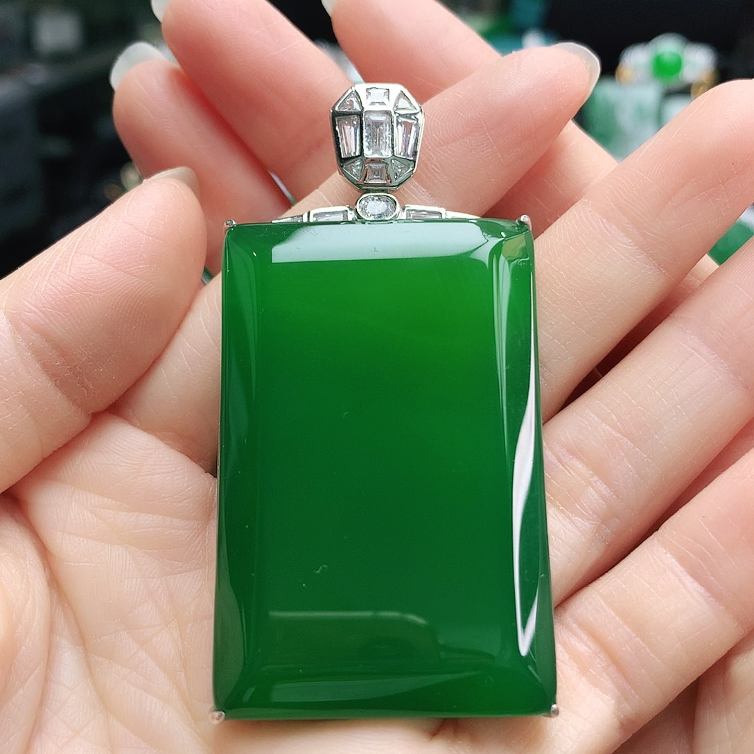 玛瑙/玉髓吊坠银S925镶嵌