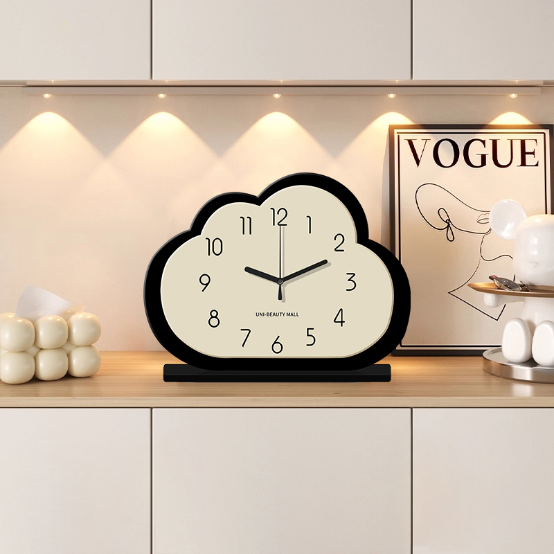 创意云朵网红桌面摆件摆钟台钟2025新款高级感家用座钟装饰品时钟
