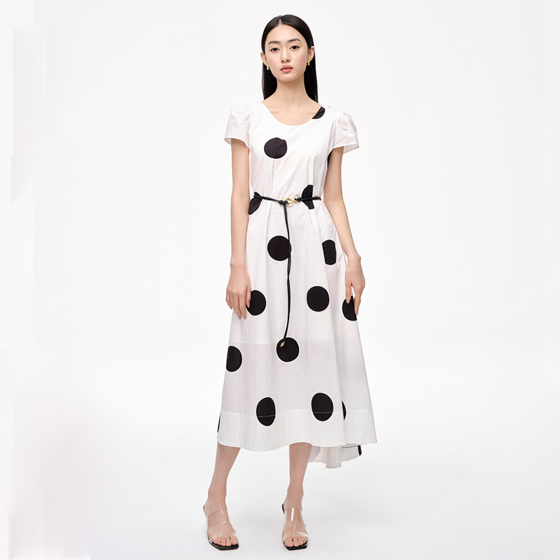 【籽言专属】商场同款夏季新品大波点棉质印花连衣裙N194A42364