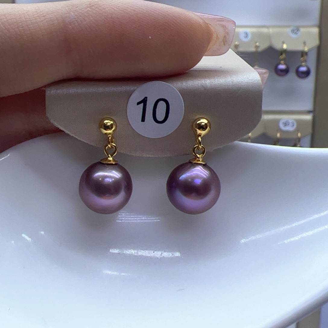 淡水珍珠耳饰银S925镶嵌