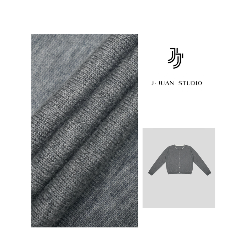 【J.Juan】简色-秋季羊毛假两件开衫高个子女装撞色百搭针织毛外套