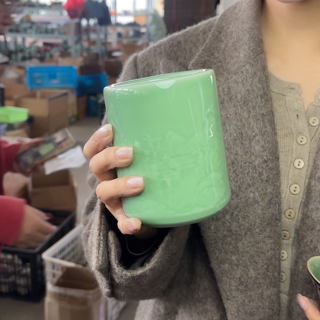 龙泉云间青瓷小米茶器