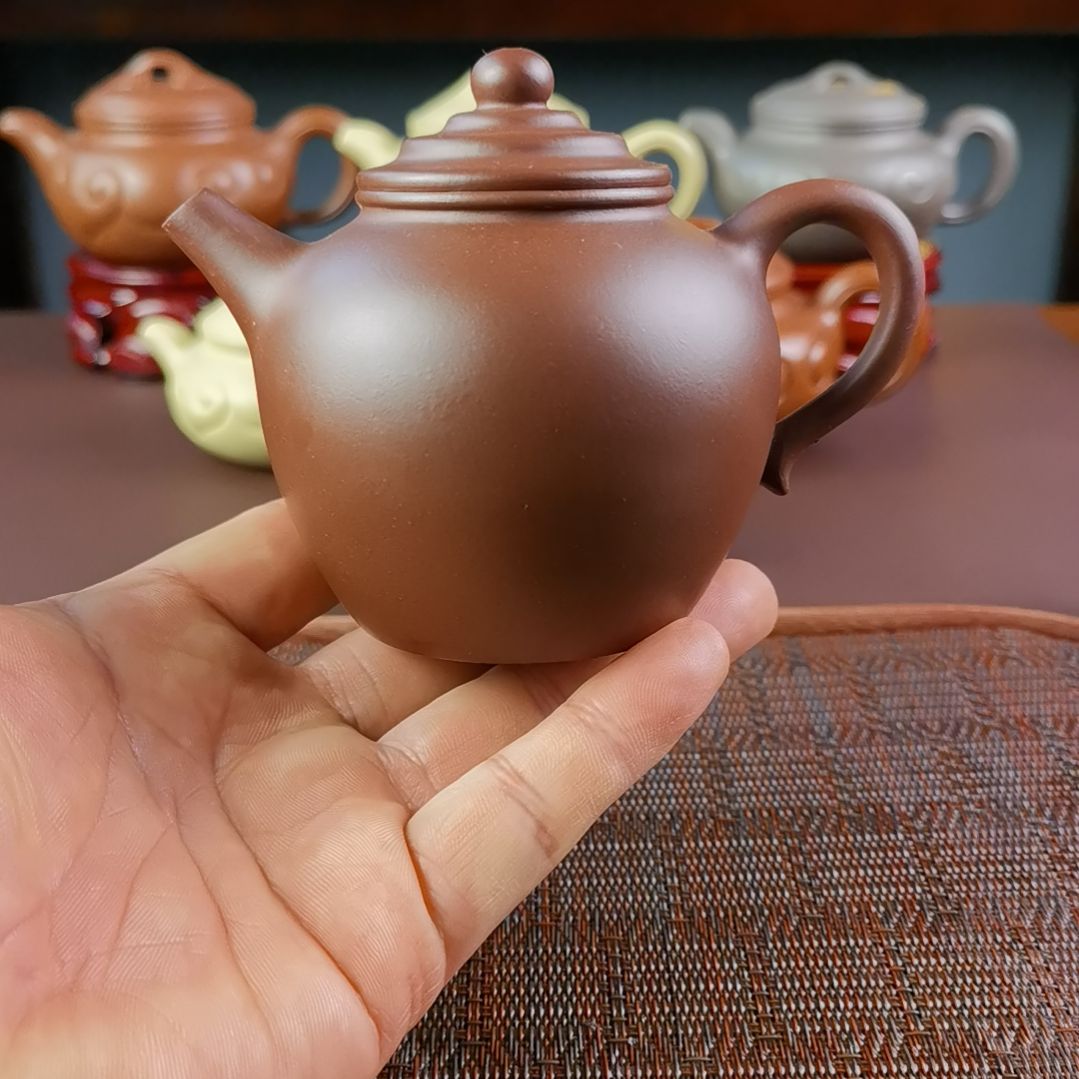 紫砂茶壶龙山紫泥大彬橄榄270CC徐敏