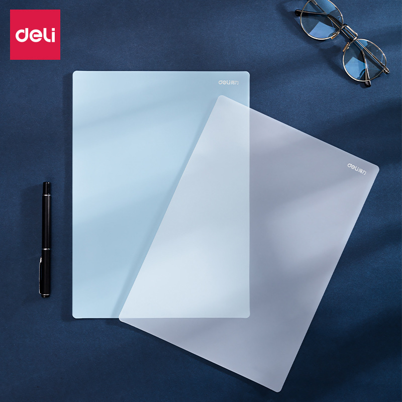 得力72655桌面软垫板透明A4学生文具书写写字画画A4硅胶考试垫本