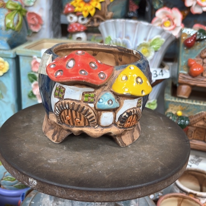 紫砂花盆粗陶材质多肉花盆发货两个