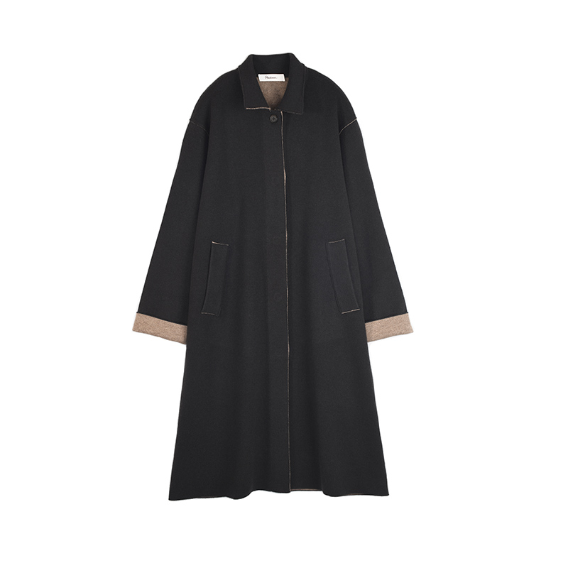 加厚款秋冬复古文艺宽松意定制款加长针织羊绒开衫大衣