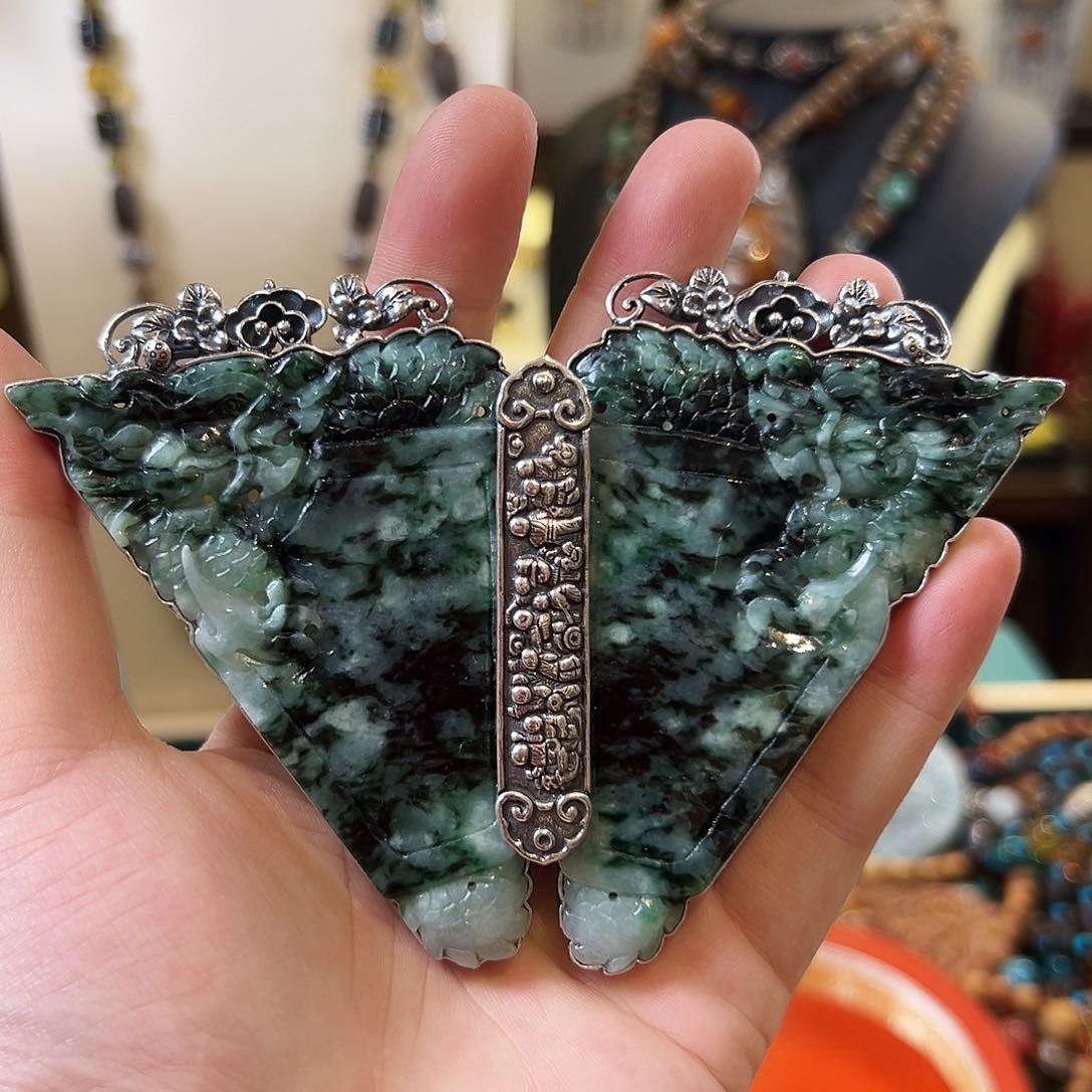 翡翠银S925镶嵌吊坠(不含链)吊坠