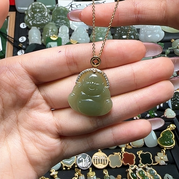 吊坠(赠链)银S925镶嵌和田玉