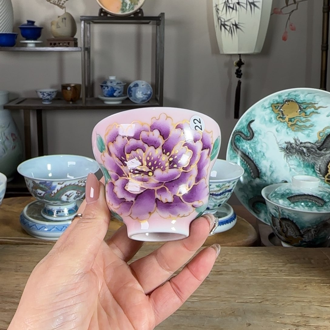 杯景德镇陶瓷柴烧多人