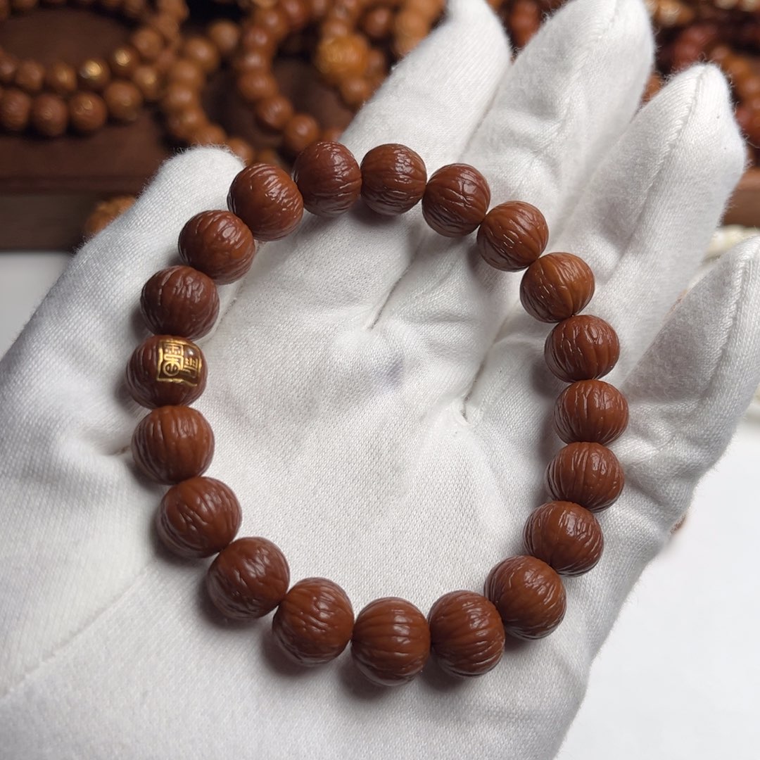 猴头核桃手串凤羽