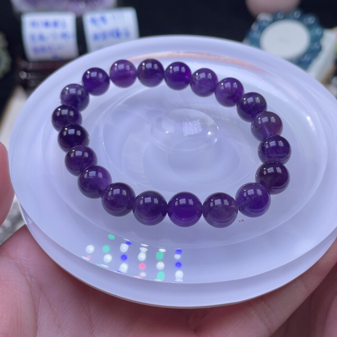 未镶嵌手链水晶 9+   乌拉圭浓郁紫水晶
