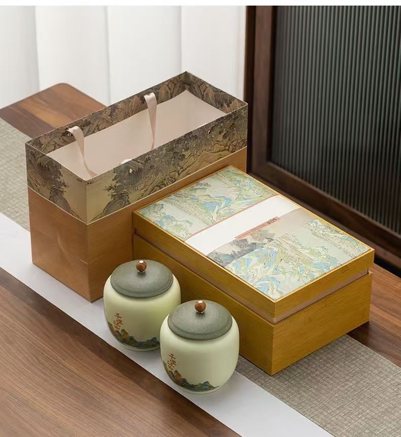 茶叶礼盒 高档陶瓷罐 过年送长辈 茉莉花茶绿茶兰妃 多种茶叶礼盒