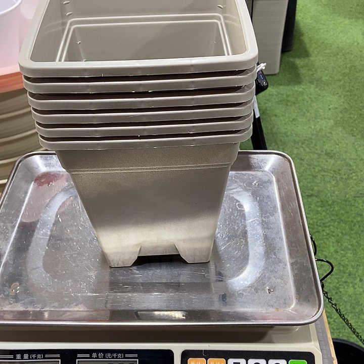 塑料方盆口16高18灰白色6个无拖
