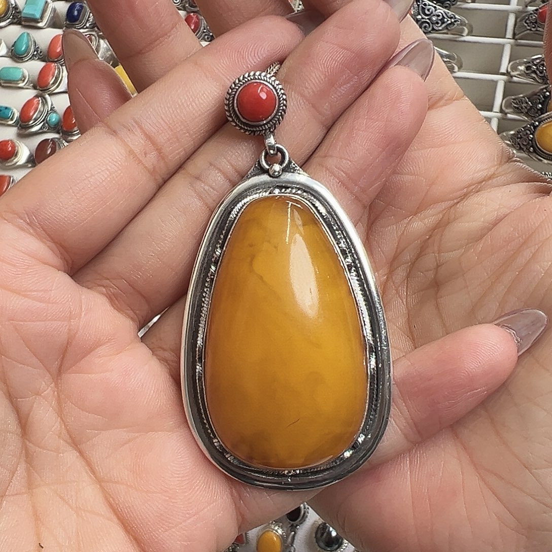 足银纯银手工吊坠