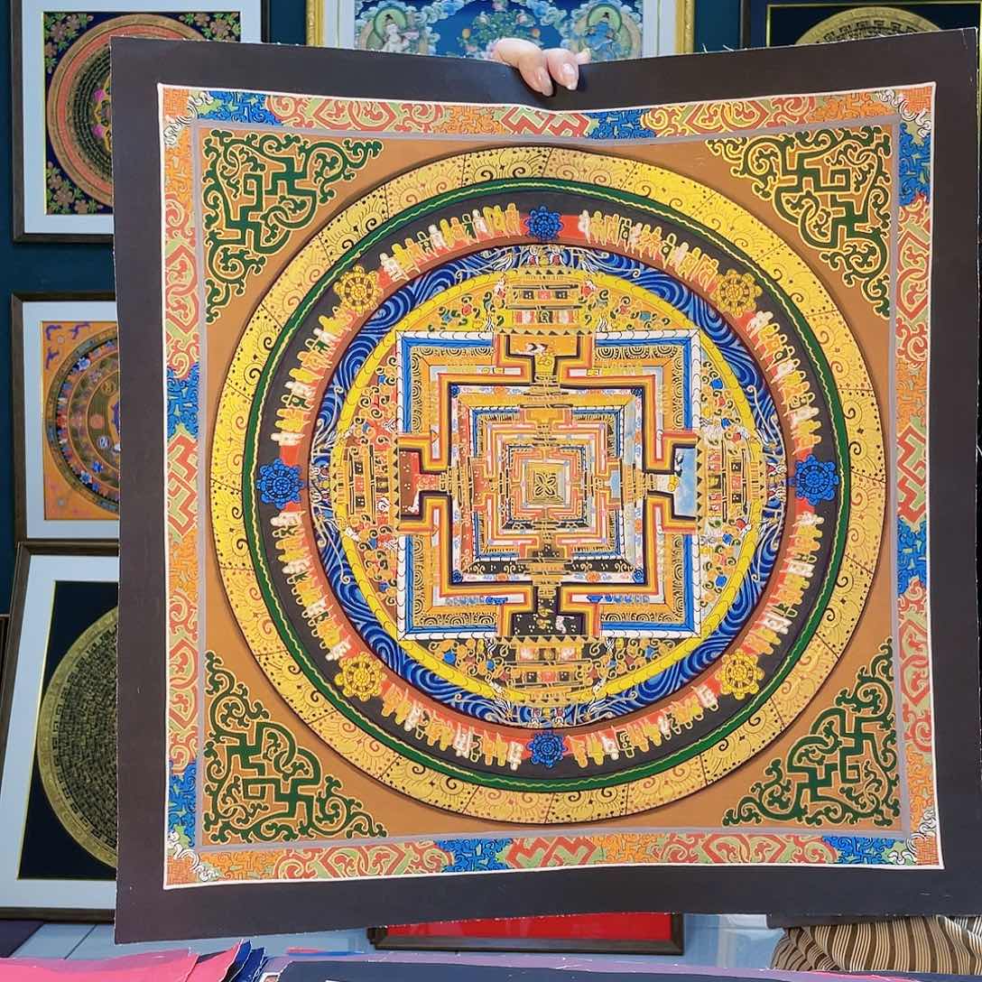 卷轴画手绘唐卡50厘米坛城时轮