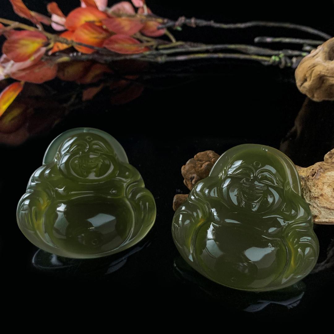 S8112（玉姐珠宝）高古碧青玛瑙玉绿佛公吊坠-配珠链-多样性发一件