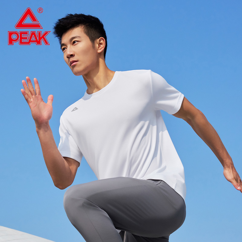 【匹克旗舰店】圆领短袖T恤简约户外运动上衣休闲潮流男士训练服