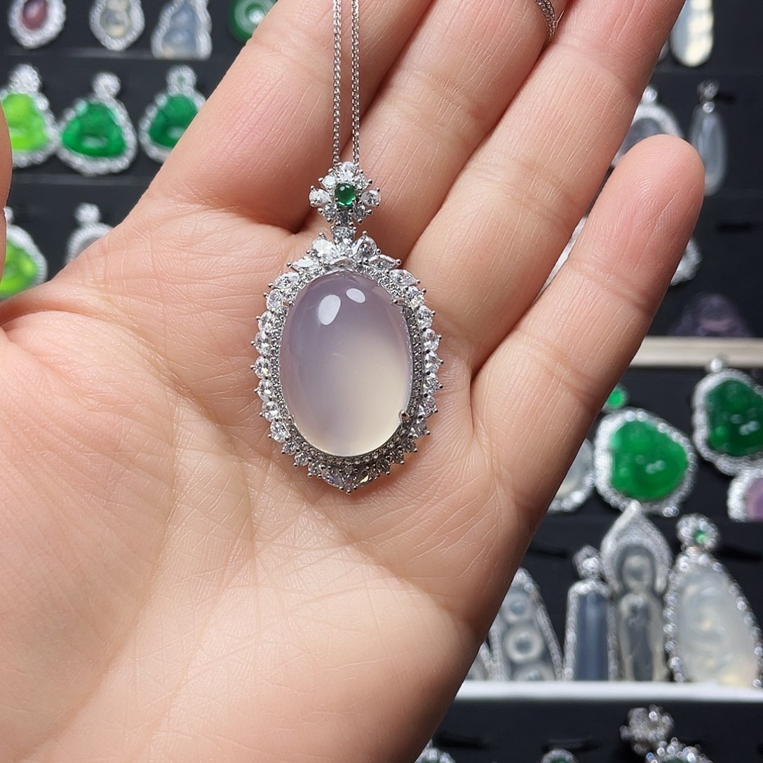 玛瑙/玉髓颈饰银S925镶嵌