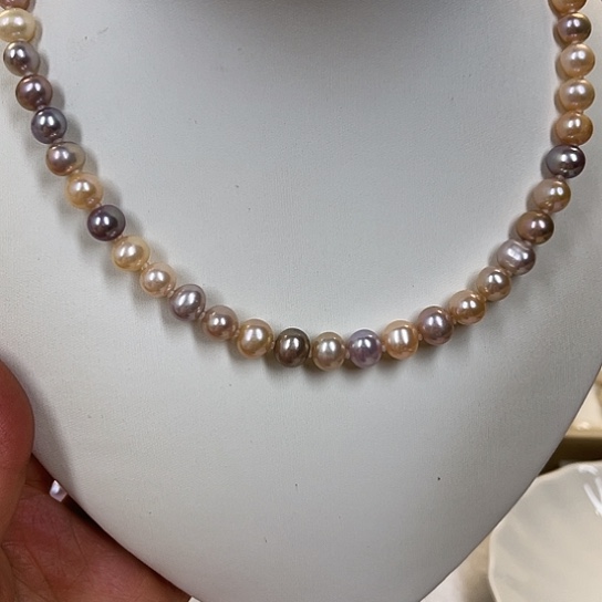 淡水珍珠颈饰银S925镶嵌