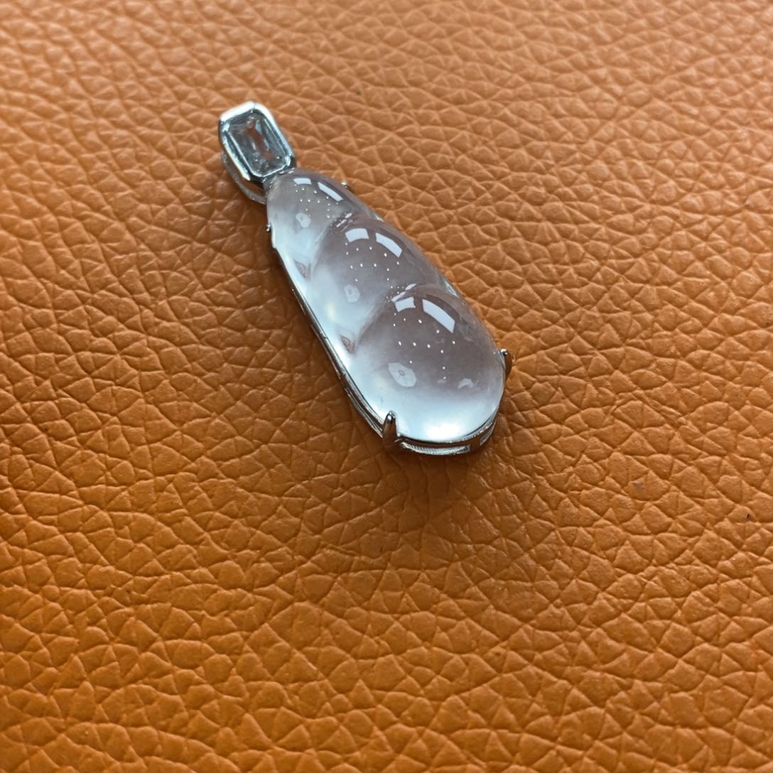 石英质玉吊坠(赠链)银S925镶嵌