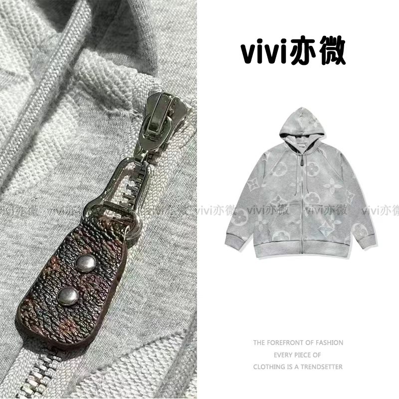vivi亦微  |-慵懒风刺绣连帽卫衣-M0173
