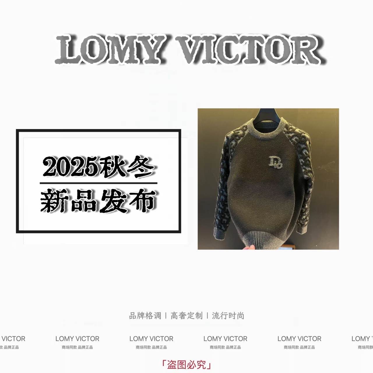 LOMY VICTOR-欧洲站新品高级轻奢时尚针织羊毛衣男NZM106-雨