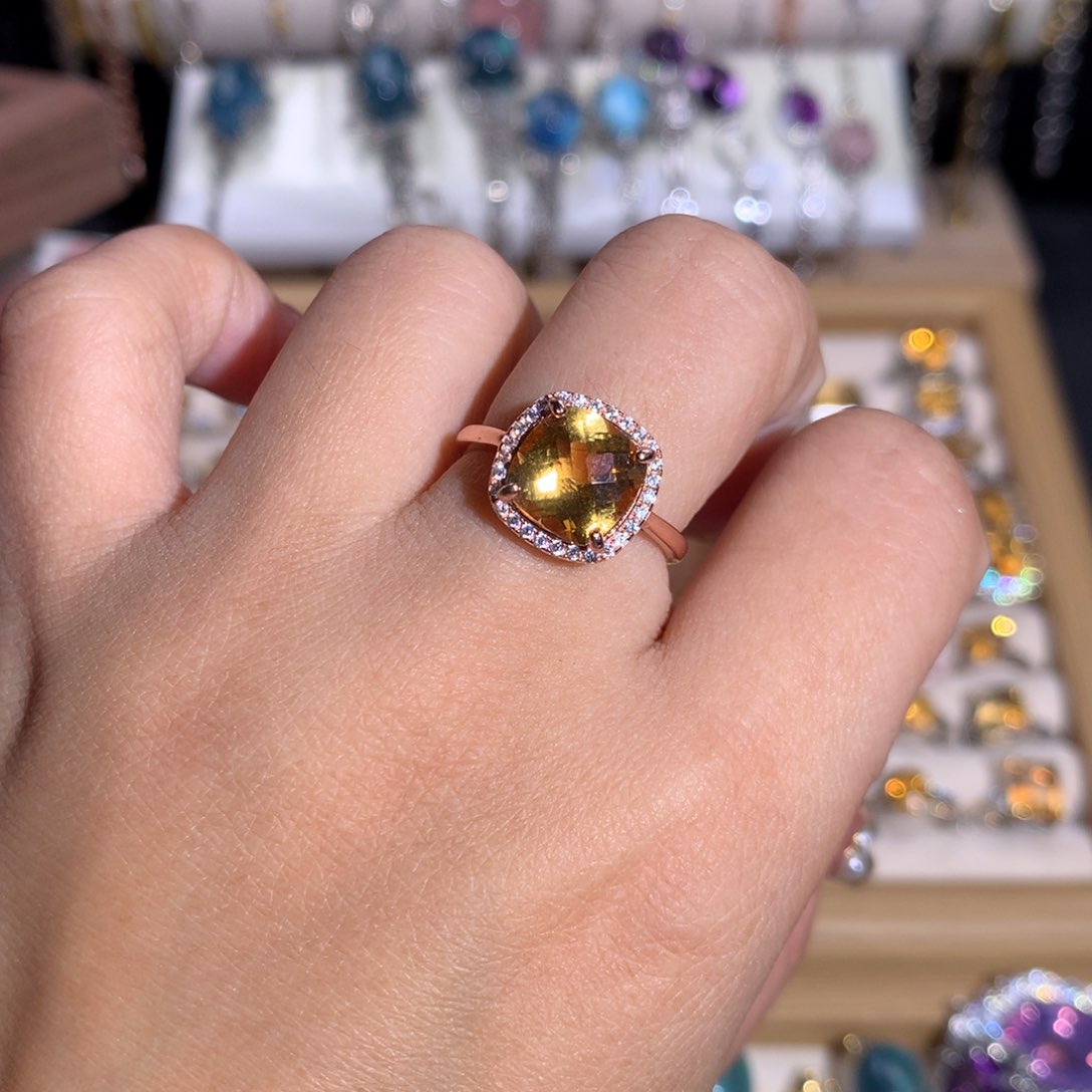 【闪购商品】水晶戒指银S925镶嵌戒指