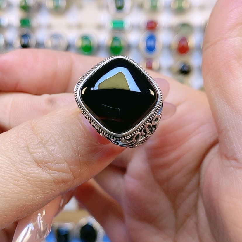 【闪购商品】玛瑙/玉髓戒指银S925镶嵌