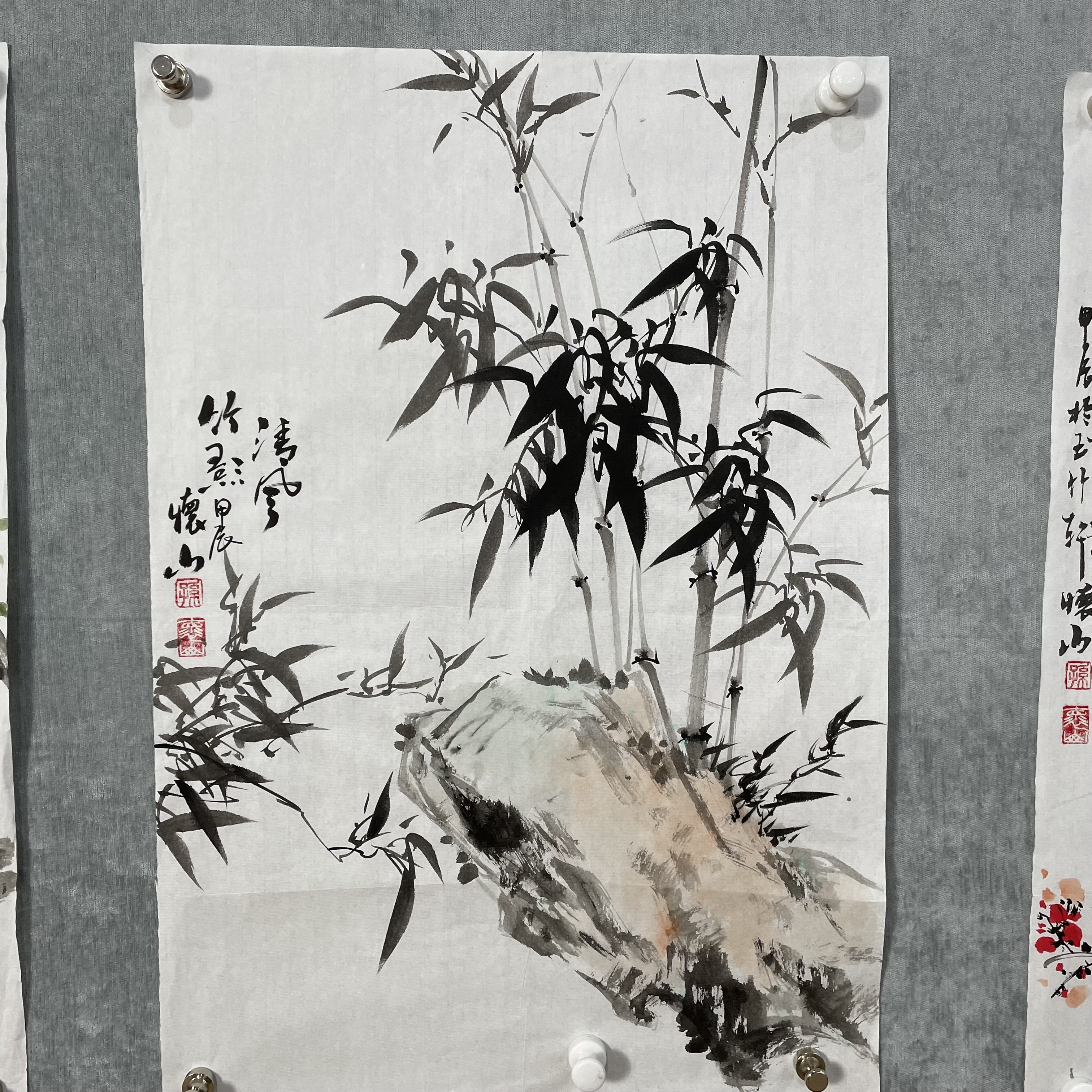 字画清风竹影70*46手绘作者孙怀山