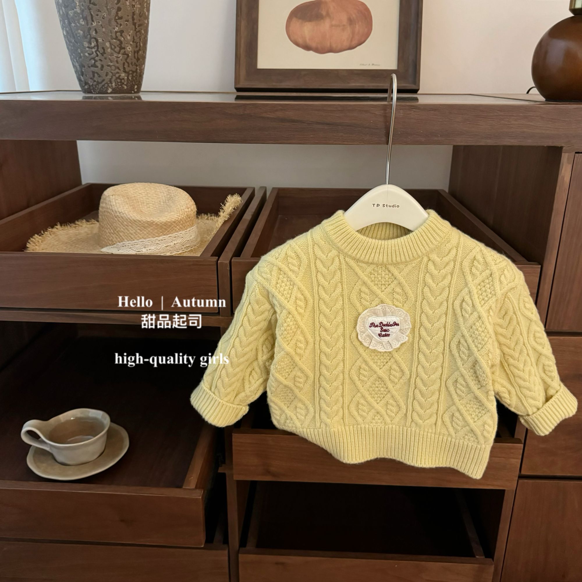 【甜品起司】显白！韩系女宝宝洋气儿童保暖针织衫毛衣加绒秋冬款
