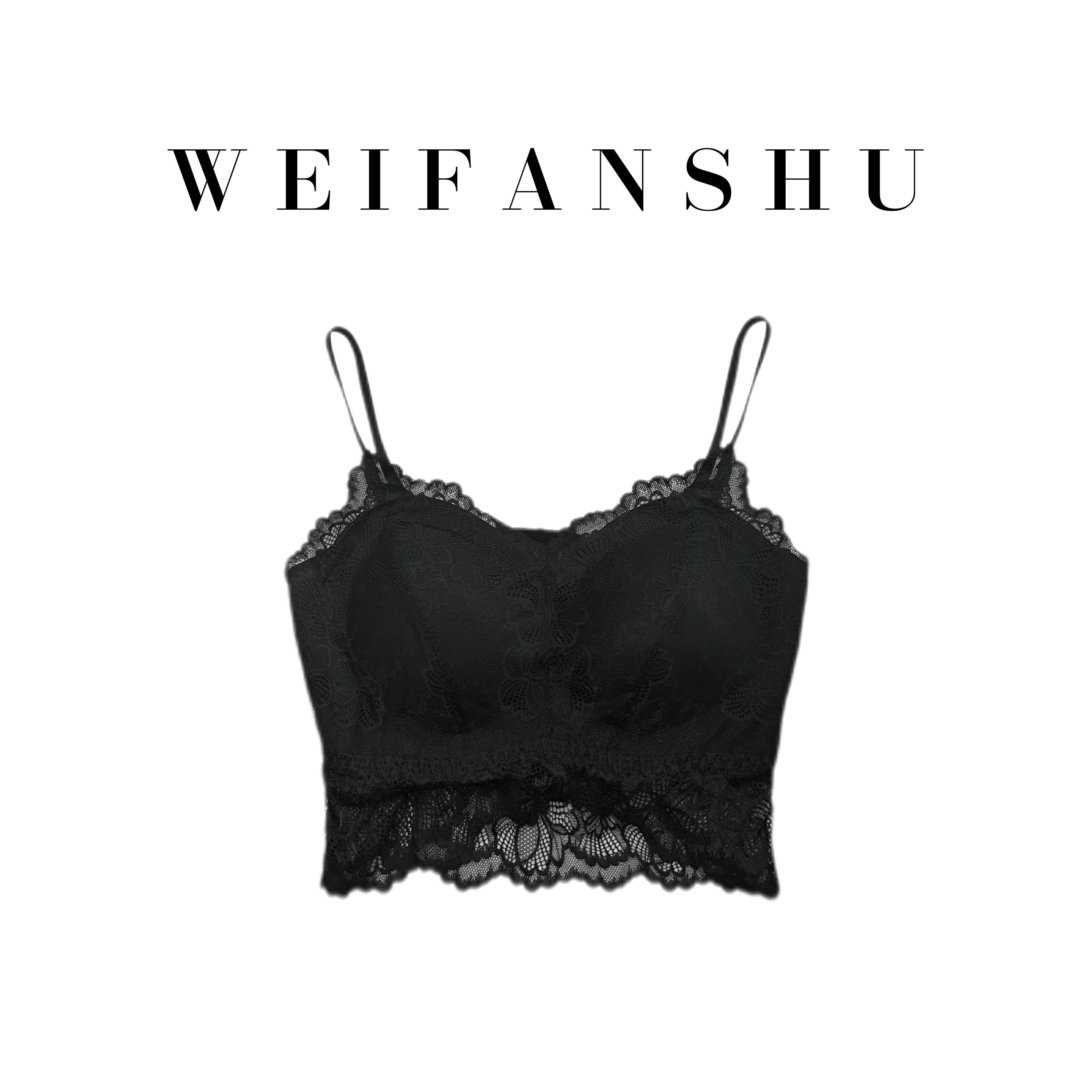 WEIFANSHU/魏凡舒【漫画线条】春夏新款性感蕾丝花边内搭百搭吊带