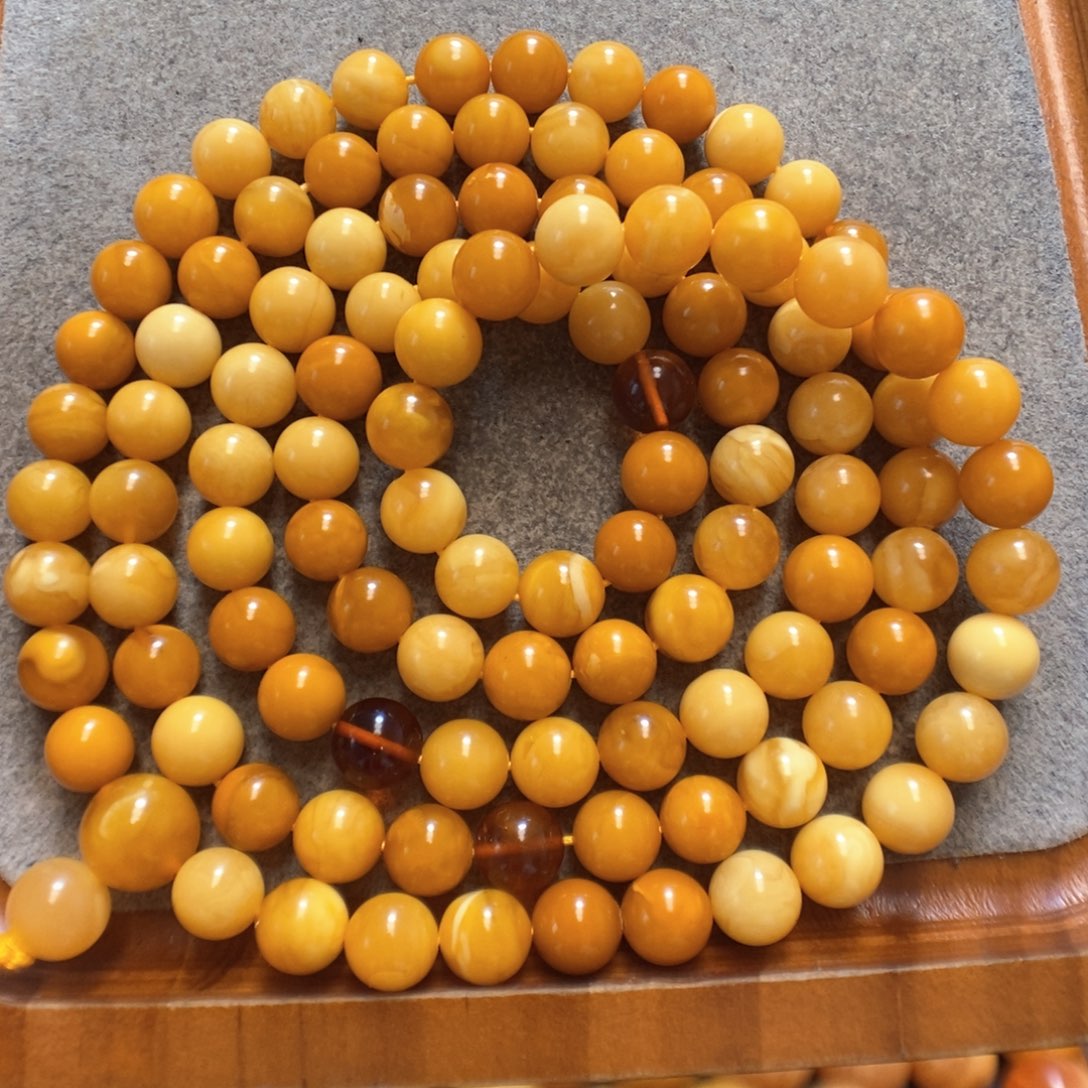 未镶嵌项链蜜蜡108