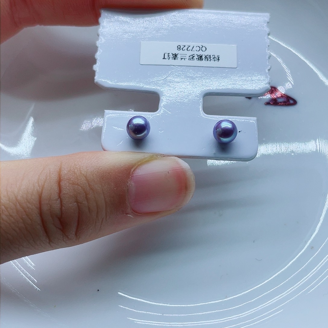 银S925镶嵌耳饰淡水珍珠