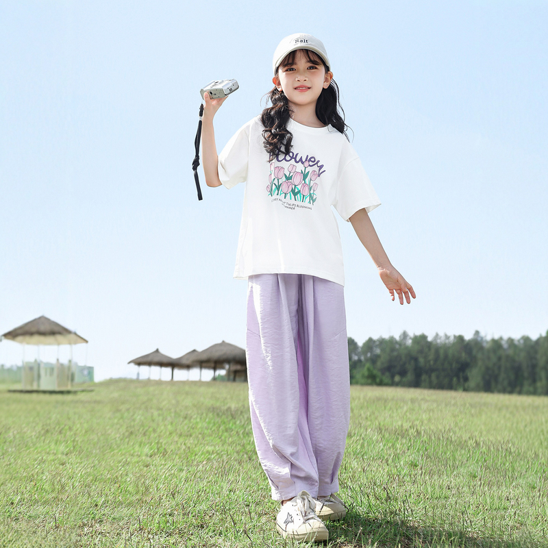 《童装品牌断码清仓直播》印花短袖+九分休闲裤25517