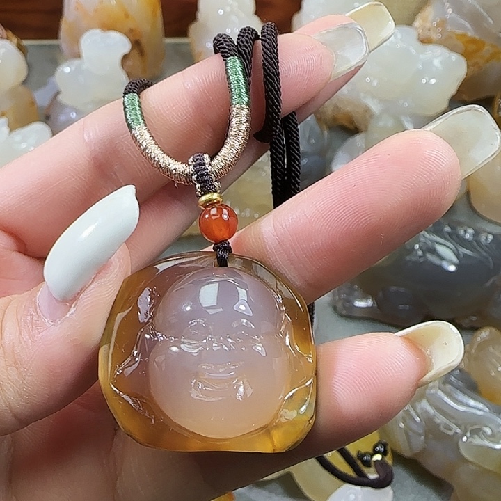 玛瑙/玉髓合金吊坠