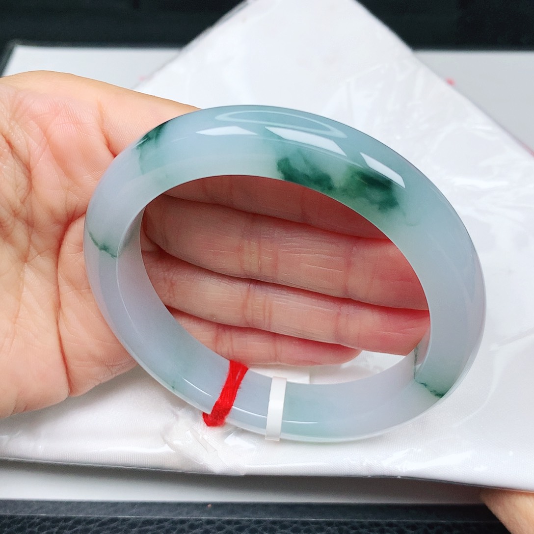 未镶嵌手镯翡翠冰胶兰花35