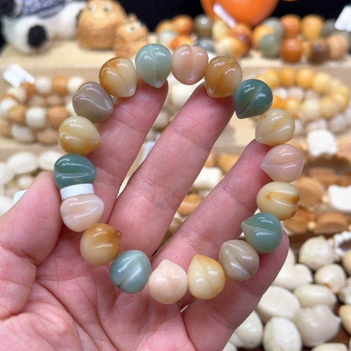 菩提根/象牙果手串1-22-59 桃子 微瑕